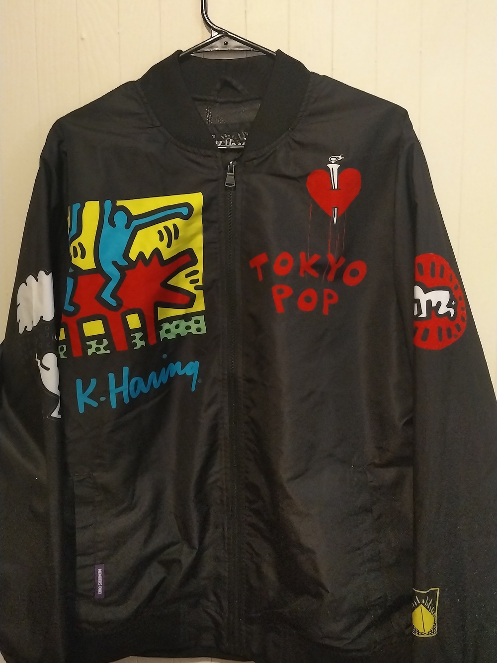 New, Never Worn! Members Only Black "Tokyo Pop" Graphic Bomber Jacket